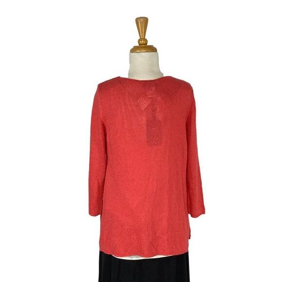 Angel Apparel S Coral Pink Cardigan Sweater Art To Wear Lagenlook Bohemian Boho - Picture 5 of 13